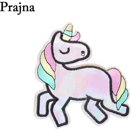 Prajna Unicorn Craft Iron-On Patches Embroidered Patch For Clothes Sewing Applique DIY Accessories Unicorn Clothes Badges