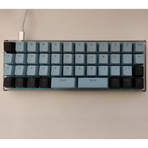 TU40 Planck Type-c Programmable Mini Mechanical Keyboard DIY Kits Welding PCB Aluminum Plate Plastic Case Braided Data Cable