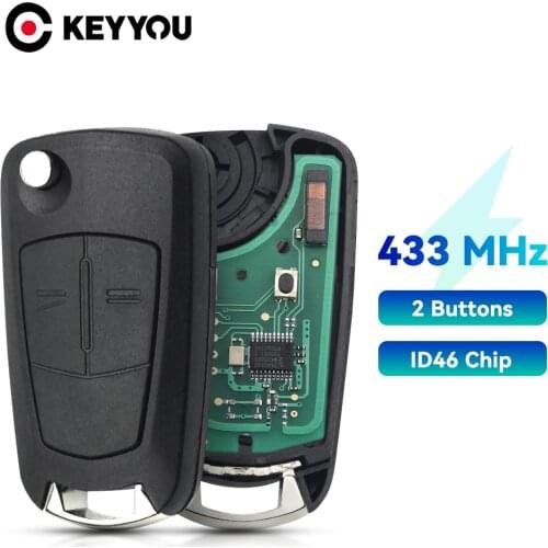 KEYYOU PCF7946 PCF7941 433MHz Flip Remote Key For Opel Vauxhall Astra H 2004-2009 Zafira B 2005-2013 Vectra C 2002-2008 Signium