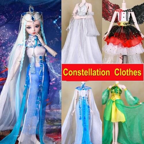 Handmade 12 Constellation Zodiac Clothing Bjd Dolls Clothes for 60cm Dolls Girl Toy Dolls Accessories
