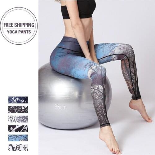 Yoga Pants Women Leggings Quick Dry Fitness High waist Slim Training Gym Sports Running Jogging Print Trousers