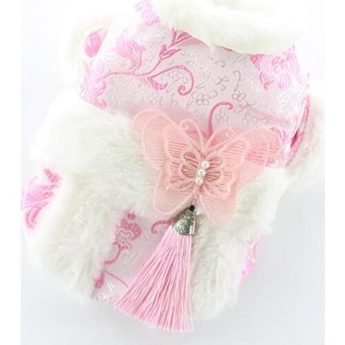 Keep Warmth Close Fitting Puppy Two-leg Thicken Hanfu Outfit Pet Supplies