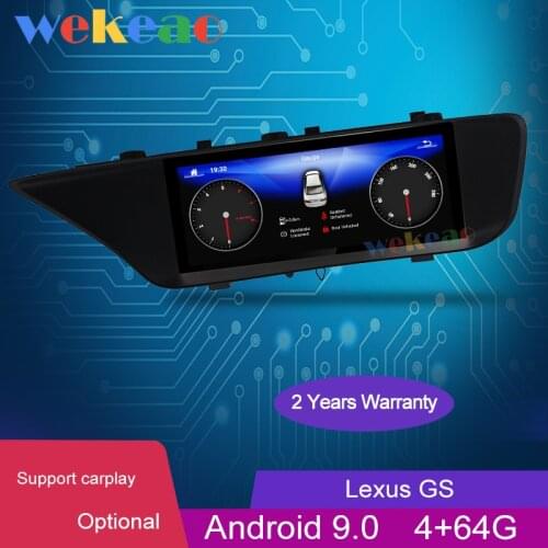 Wekeao 12.3" Touch Screen 1Din Android 9.0 Car Radio Automotivo For Lexus GS GS200 GS250 GS300 GS350 GS450 Car DVD Player GPS 4G