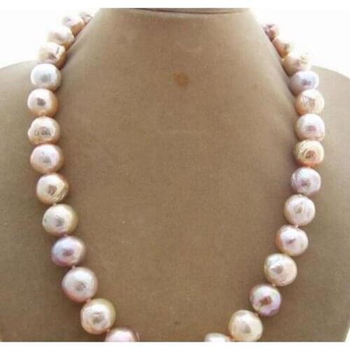 Pearl necklace multicolor reborn keshi baroque 12-14mm Bead-Nucleated