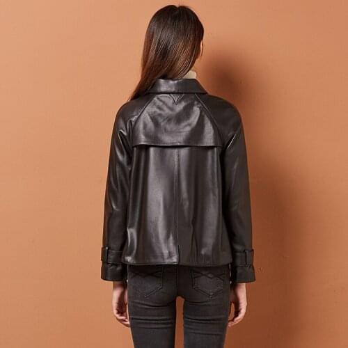 Women Genuine Leather Coat Luxury Leather Jackets Natural Sheepskin Coats Female 2020 Spring Short Korean Clothes LWL1431