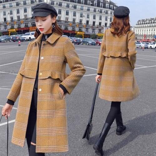 Winter Warm Thicke Woolen Coat Long Coat 2021 Early Spring New Women Cotton Coat Korean Loose Woolen Coat Women Long Sleeve Coat