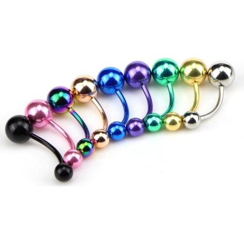 1pc Titanium Navel Bars Piercing Belly Rings Body Jewelry Navel Piercing Sexy Belly Button Rings Gem Body Piercing