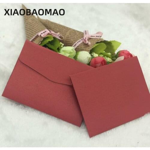 100 pcs 10.5cm * 7cm Mini Envelopes Vintage Colored Pearl Blank Paper Envelope Wedding Invitation Envelope Christmas Gift En