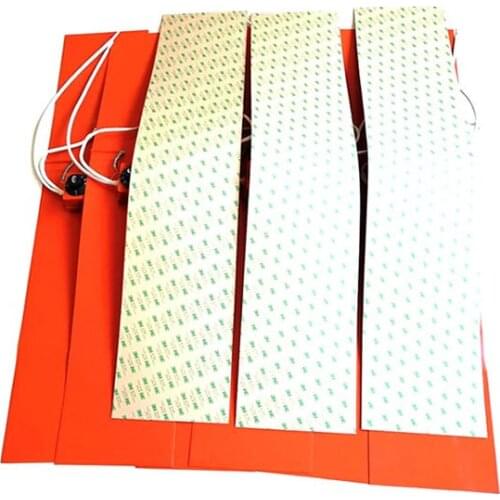 240v 800w 200*1000*1.5mm Silicone Oil Drum Heater adhesive 1 side dial thermostat on pad 1500mm lead wire