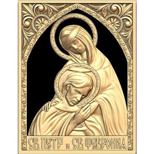 3d model for cnc STL format Religion 3d Relief Model STL Router 3 axis Engraver ArtCam Petr-i-iFevroniya