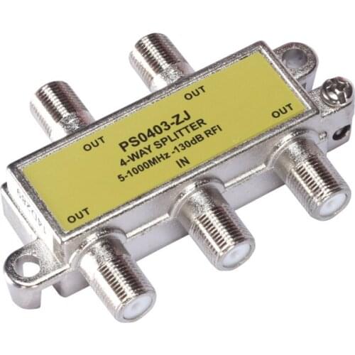 4-WAY 1 INPUT 4 OUT CABLE TV SPLITTER 5-1000MHz Digital Analogue Satellite Coaxial Out Connector