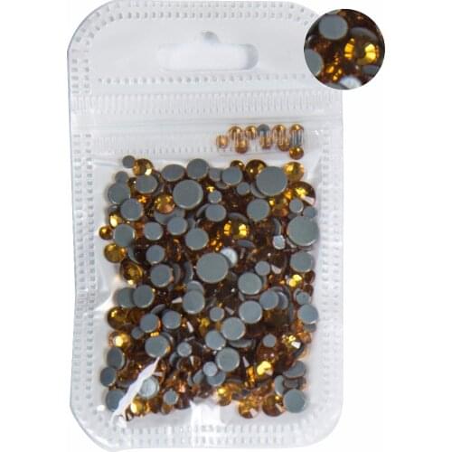 AAAA+ Best Quality Topaz Mix Size Hot Fix Rhinestone More Shiny Super Bright Nail Art Hotfix Iron On Stones.10Gram