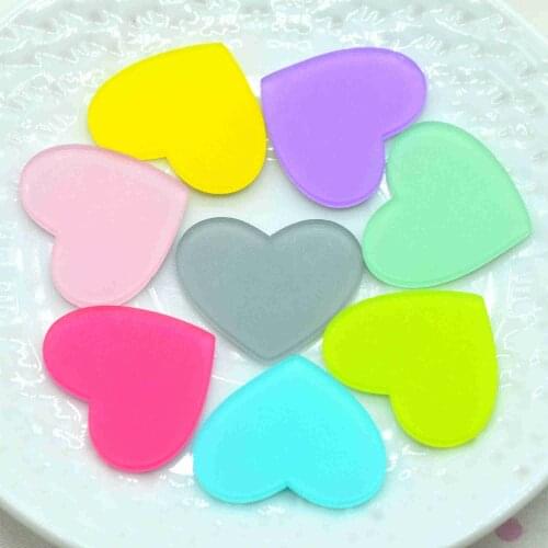 Acrylic Rainbow Color Heart Planar-Scrapbooking Embellishment Hearts-Wedding Party Decoration Crafting Supplies-25*30mm