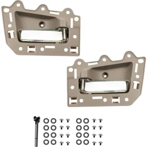 AU04 -2Pcs Rear Left & Right Inside Interior Door Handle Set for 2005-2011 Jeep Grand Cherokee Beige & Chrome