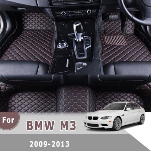 RHD Custom Car Floor Mats For BMW M3 2013 2012 2011 2010 2009 Auto Interiors Accessories Styling Carpets Leather Foot Pad Cover
