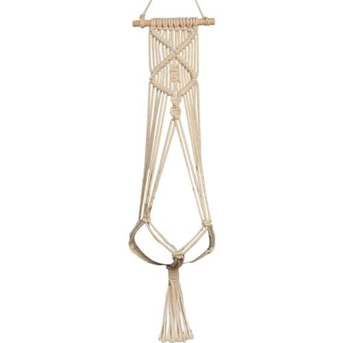 Large-sized Plant Hanger Basket Handmade Rope Pots Holder Fine Hemp Rope Net Flower Pot Plant Lanyard Outdoor Garden Decoration