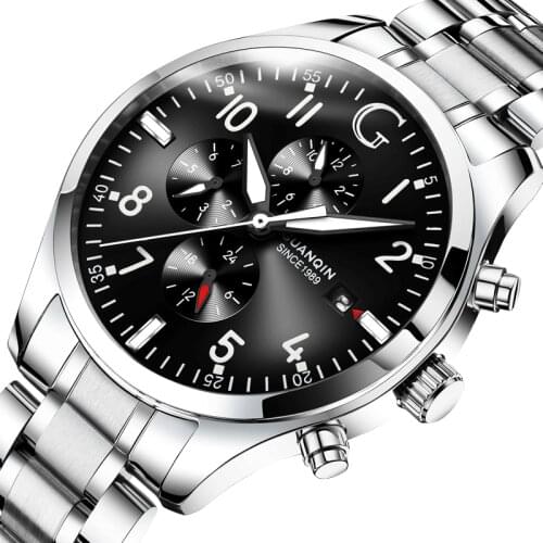 Guanqin Men Automatic Watch Waterproof Luminous Business Mechanical Wristwatch Fashion Male Clock Watches Week Date reloj hombre