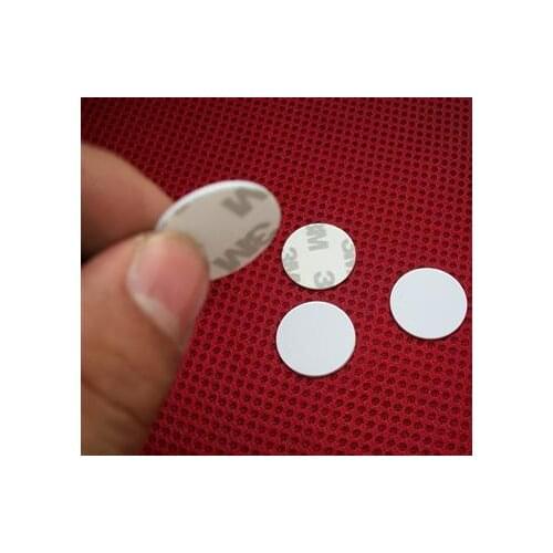 Diameter 18mm 13.56MHz ISO15693 Round IC Icode2 Coin cards RFID PVC stickers with 3M back Glue
