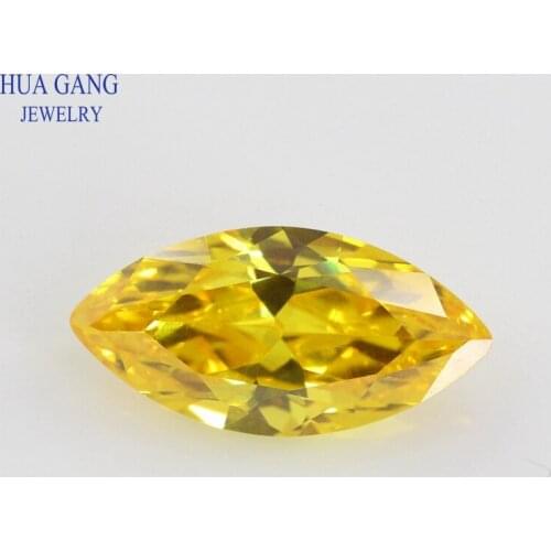 Golden Marquise Shape 5A Brilliant Cut CZ Stone Synthetic Gems Yellow Cubic Zirconia For Jewelry Wholesale Size 1.5x3~10x20mm