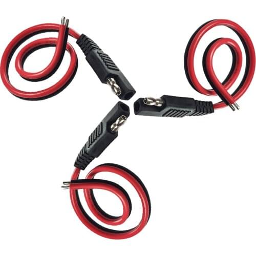 JKM 3PCS 14AWG DIY SAE Automotive Extension Cable Quick Disconnect 20A Solar Panel Wire 2 Core 15CM 30CM