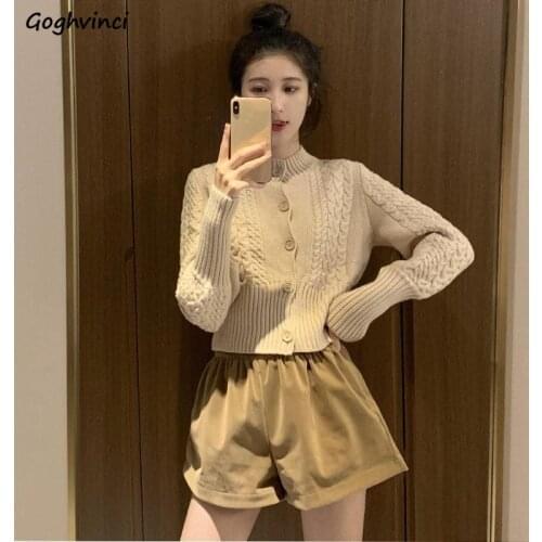 Cardigan Women Solid Fashion Streetwear Korean Style Vintage Loose Casual All-match Elegant Sweet Simple Chic Ins Hot Sale Fall