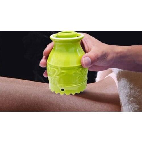 Ceramic Pot Moxibustion Can Tin Moxa Scrapping Cup Cupping Massage Warming Moxibustion Traditinal Therapy For Arm Leg Abdomen