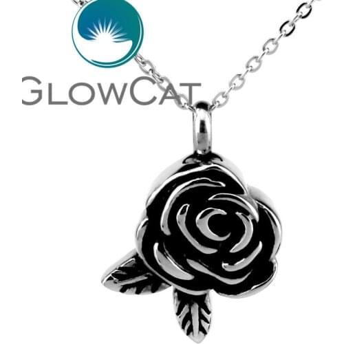 KK517 Enamel Rose Flower Pendant Necklaces For Women Girl Stainless Steel Chain Personality Unscrewed Party Jewelry Collier Gift