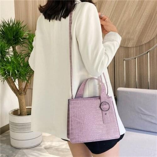 Korean Style Women Small Crocodile Pattern Candy Color PU Leather Crossbody Bags Lady Shoulder Handbags Female Simple Totes