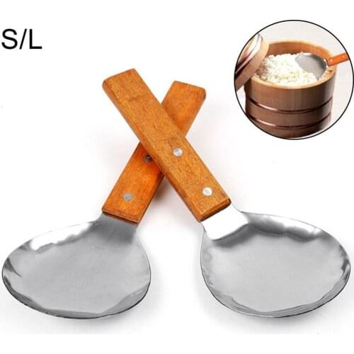 Kitchen Stainless Steel Food Serving Rice Spoon Soup Scoop Tableware Utensil