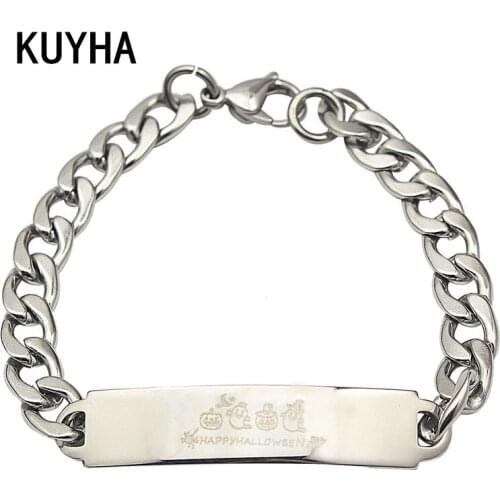 Laser Letter Monster Positive Bracelet Jewelry Engraved Laser Word/Name/Logo Bracelet & Bangle for Women/Men