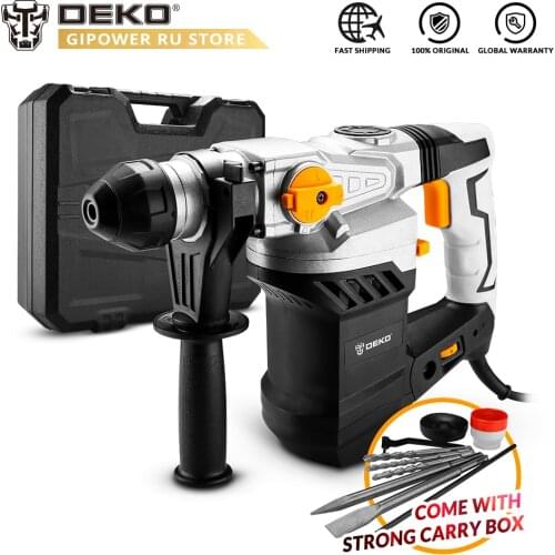 DEKO DKRH32LD1 2000W 220V Multifunctional Rotary Hammer BMC Box 6pcs Accessories Electric Demolition Hammer Impact Drill