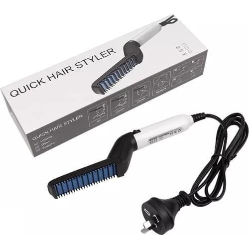 Men Quick Beard Straightener Dropshipping Niche Product Multifunctional Hair Curler Show Cap Tool Electric Beard Styling Brush