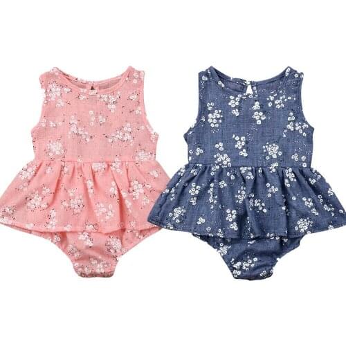 New Summer Infant Baby Girl Clothes Sleeveless Newborn Bodysuits Tutu Dress Outfits