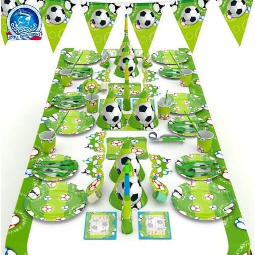 Disposable tableware Paper plate cup Party football set suit football theme children birthday decoration decoration supplies