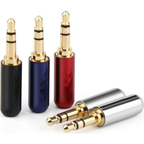 Wholesale 3.5mm Jack Audio Plug Connectors 3 Poles Solder Speaker Connector For Upgrade Earphone Cable 7 Colors Gold Plated