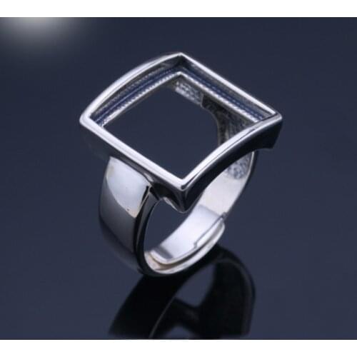 15*16mm 925 STERLING SILVER men women Semi Mount Bases Blanks base blank Pad ring Setting wedding jewelry findings diy A2986
