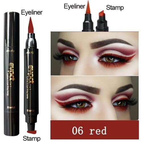 Professional Double-headed Seal Color Eyeliner Liquid Eyeliner Waterproof Long-lasting Non-smudge Smooth Makeup Tool TSLM1