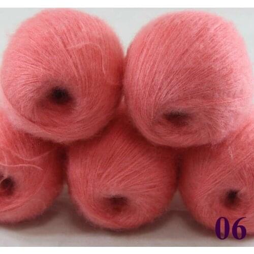 Sale 5 balls x 50g Soft and comfortable MOHAIR Cashmere silk hand Knitting Yarn Salmom pink 290-06