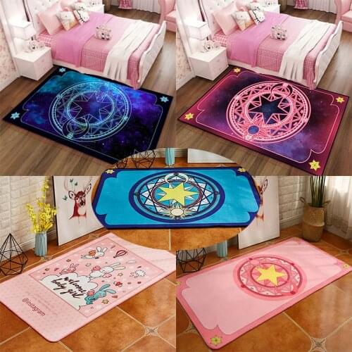 Nordic girl magic carpet cute pink princess living room large size rug kids room play floor mat baby bedroom hallway parlor home