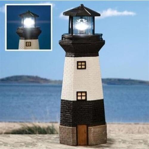 Solar power LED night light with rotating light beam Lighthouse solar light home garden decoration fence lawn lamp Fairy light