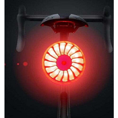 Bicycle Tail Light Intelligent Induction Bike Rear Light Taillight USB Rechargeable Flashlight Warning Lights Cycling Accessory