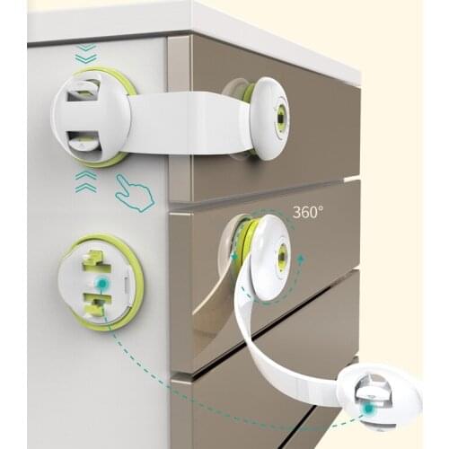 1pc Childrens Multifunctional Safety Lock Anti-pinch Cabinet Door Lock Buckle Protection Refrigerator & Drawer Lock For Baby