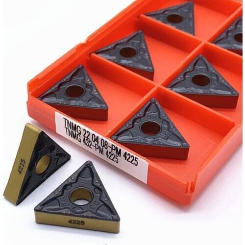 10PCS Hard Alloy TNMG220404 220408PM 4225 External Turning Tools TNMG220404 Carbide inserts Lathe cutter Cutting Tool CNC Tools