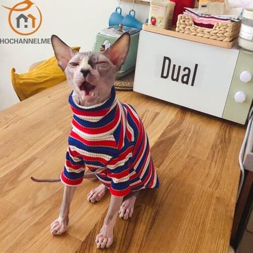100% Cotton Cat Clothes For Small Large Dogs Stripes Clothes Pet Cat Spring Clothes