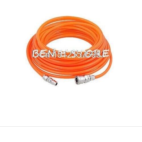 15m Long Flexible Orange 8mm x 5mm Diameter Gas Pipe Tube New with Air Coupler Quick Connector
