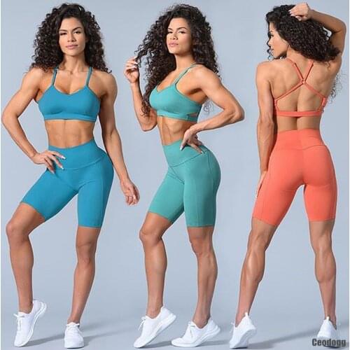 2021 Women Vital Seamless Yoga Sports Suits Sport Bra+High Waist Fitness Shorts Gym Set Running Sportswear Workout Clothes