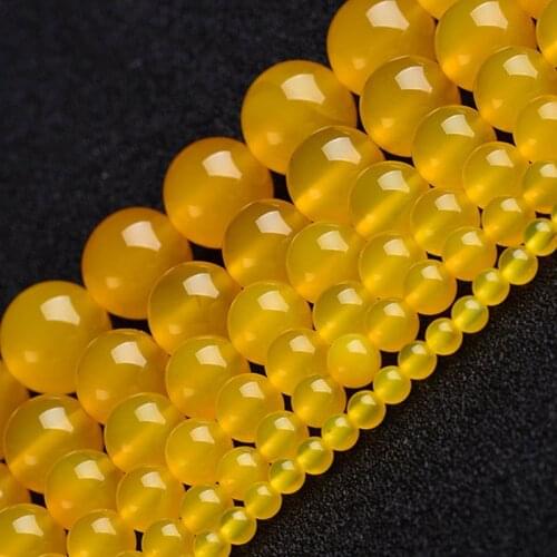 4-14mm Natural Round Yellow Agates beads For Jewelry Making Beads Bracelets 15inch Needlework DIY Beads Trinket