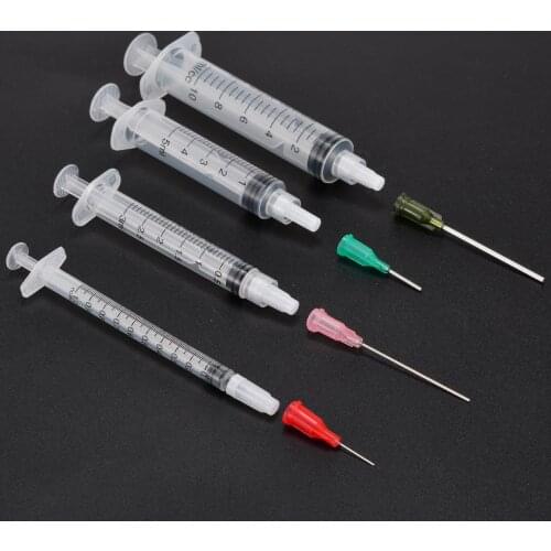 4PCS 1ml 3ml 5ml 10ml Blunt Tip Syringe Luer Lock Syringes with 4pcs 14G-25G Blunt Tip Needles and Caps For DIY Handicrafts