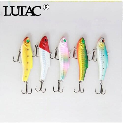 5pcs mixed color LUTAC fishing vib lure vibration jig fishing vib metal lure sinking bait