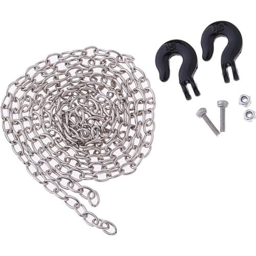 Black 1/10 RC Tow Rope with Shackles 29inch For Axial SCX10 90046 CC01 D90 D110 TF2 Accessories Parts